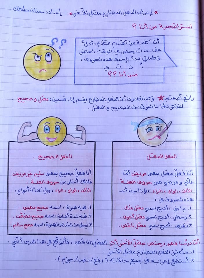 MzEyMTMyMQ65651 بالصور شرح إعراب الفعل المضارع معتل الآخر مادة اللغة العربية للصف الثامن الفصل الاول 2020